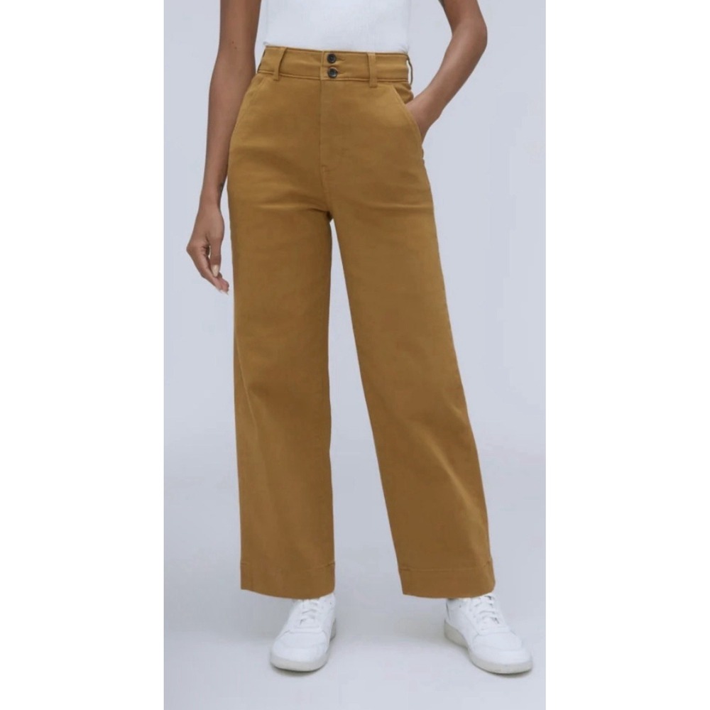 Everlane The Organic Wide-Leg Pant Tapenade Gold Mustard 00 NWT Gorpcore